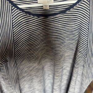 J. Jill Striped Navy and White Top cotton blend size small